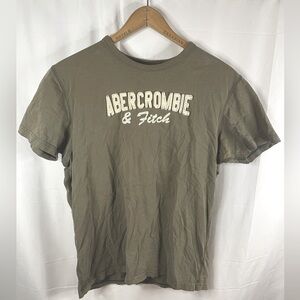 Vintage Abercrombie & fitch t shirt women's xl green embroidered muscle Y2K